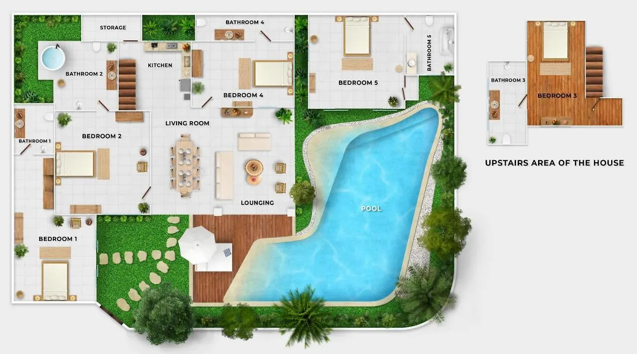 Villa Indigo - 5-Bdr With Huge Pool And Garden Seminyak